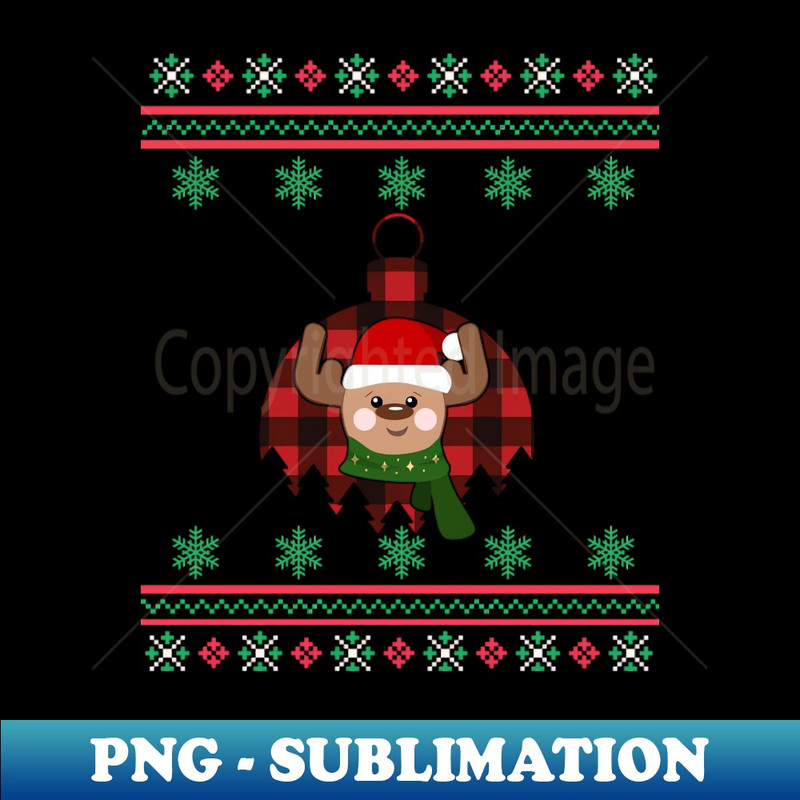 LR-20231114-17592_Reindeer Ornament Faux Ugly Christmas Sweater Funny Holiday Design 7701.jpg