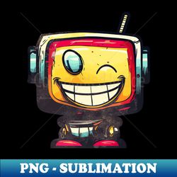 cute funny happy robot - png sublimation digital download - add a festive touch to every day