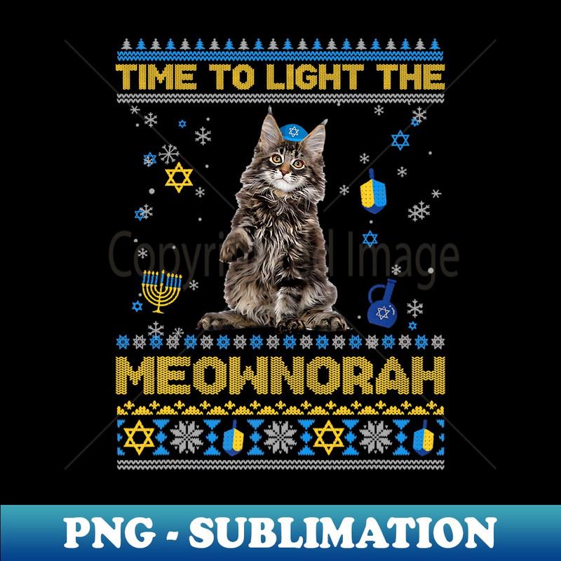 MA-20231114-13342_Light The Meownorah Jewish Funny Cat Menorah Ugly Hanukkah Long Sleeve 1.jpg