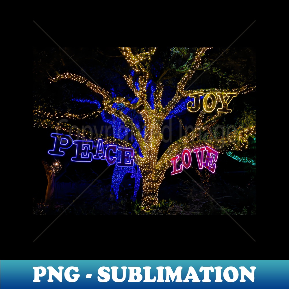 MG-20231114-16318_Peace Joy Love - night time photo of Texas holiday lights  live oak tree 1672.jpg