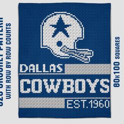 Dallas Cowboys c2c crochet pattern
