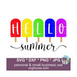 hello summer popsicle svg cut files for cricut and silhouette
