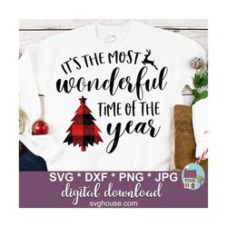 its the most wonderful time of the year svg christmas buffalo plaid cut files for silhouette and cricut