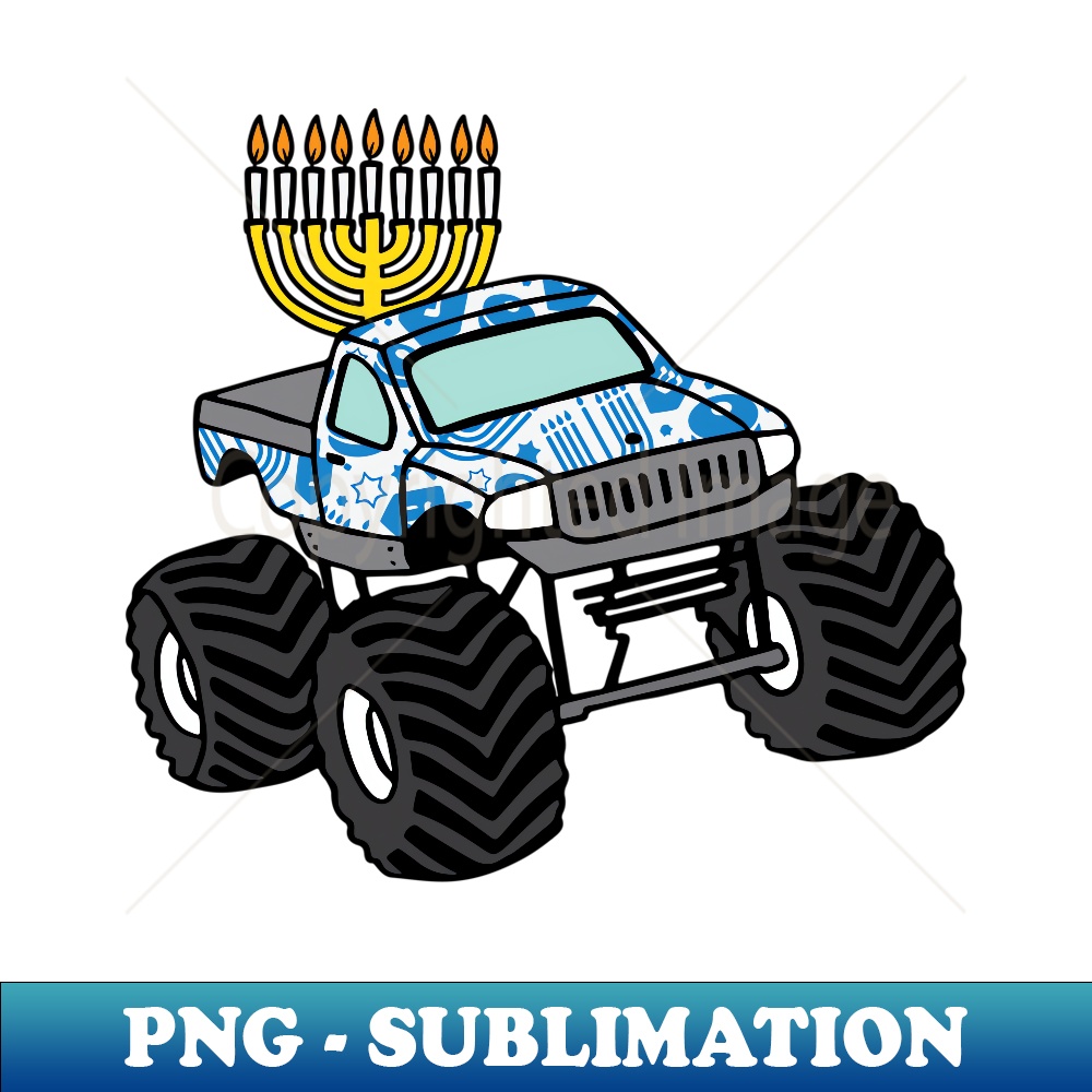 NR-20231114-9838_Hanukkah Monster Truck Chanukah Jew Boys Kids Toddler Youth Long Sleeve.jpg