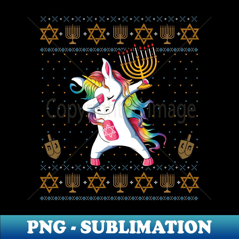 NS-20231114-12265_Jewnicorn Funny Hanukkah Unicorn Ugly Pajamas Long Sleeve 1.jpg