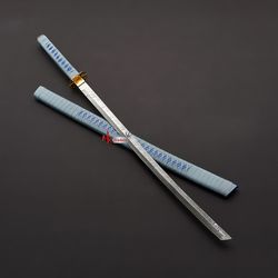 Damascus sword, Long Swords, Handforged Swords, Handmade Sword, Handmade Tensa Zangetsu Sword, Handmade Katana Sword