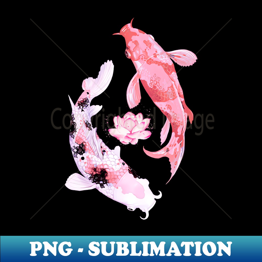 OO-20231114-12850_Koi Fish Pink Lotus Flower Two Pink Koi Fish Japanese Koi Lucky Animal 4249.jpg