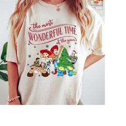 toy story christmas shirt, the most wonderful time of the year toy story christmas sweater, buzz lightyear, tree rex, wo