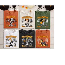 disney skeleton halloween group shirt, mickey and friends skeleton shirt, disney halloween family, mickey not so scary s
