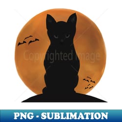 black cat on the background of the moon - unique sublimation png download - unleash your inner rebellion