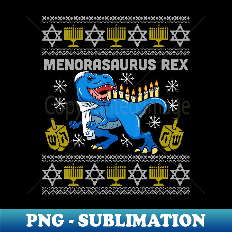RF-20231114-9823_Hanukkah Dinosaur Menorasaurus T Rex Dino Ugly Chanukah Boys Long Sleeve 1.jpg