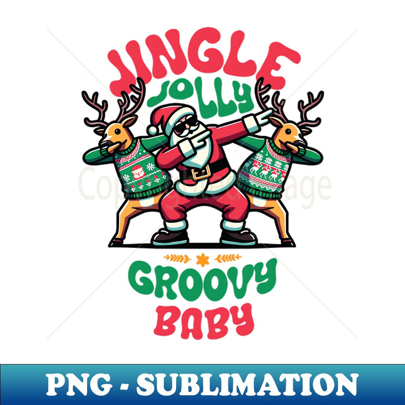 RH-20231114-1815_Baby - Holly Jingle Jolly Groovy Santa and Reindeers in Ugly Sweater Dabbing Dancing Personalized Christmas 5791.jpg