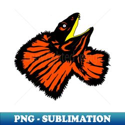 Neon Orange Frilled-neck Lizard - Instant Sublimation Digital Download - Unleash Your Inner Rebellion