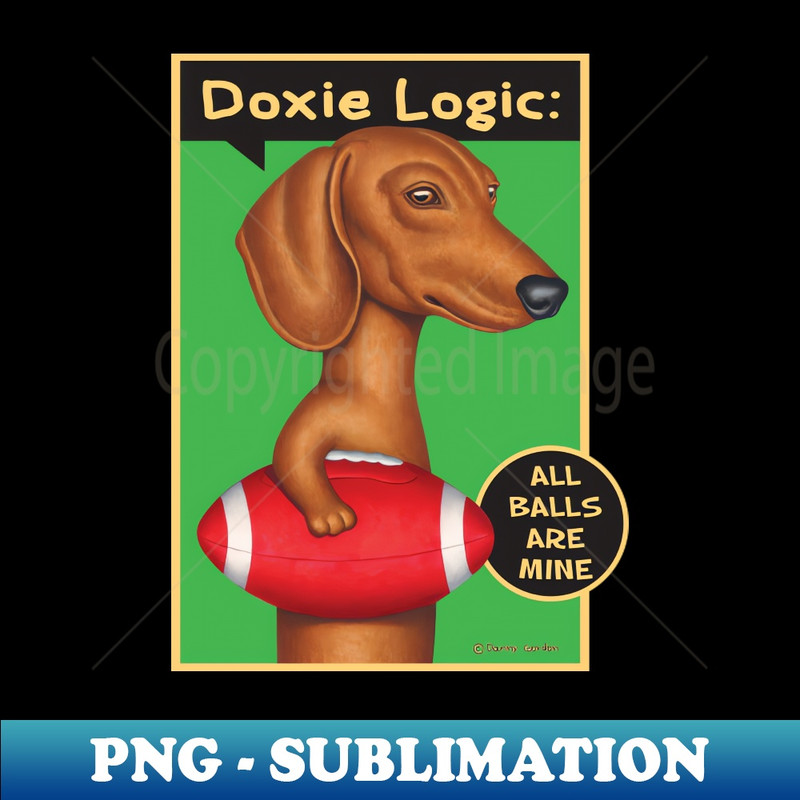 RW-20231114-7997_Football Doxie Dog on Dachshund Holding Red Football tee 6369.jpg