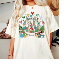 vintage walt disney world christmas shirt, the most magical place on earth christmas shirt, mickey and friends christmas