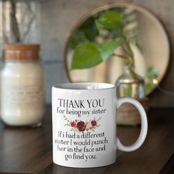 funny gifts for sister if i had a different sister i would punch her in the face and go find you coffee mug, for your si