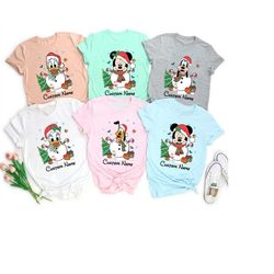 Personalized Mickey & friends Christmas Shirt, Disney Characters Snowman Christmas Shirt, Family Group matching shirt, W
