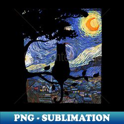 cat starry night - aesthetic sublimation digital file - perfect for personalization