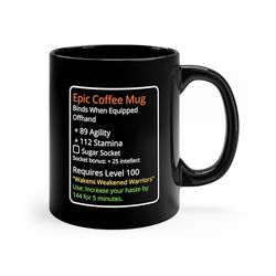 mmo gamer mmorpg mug epic mug gaming warcraft mug rpg coffee stats mug retro gaming epic coffee mug coffee mug game stat