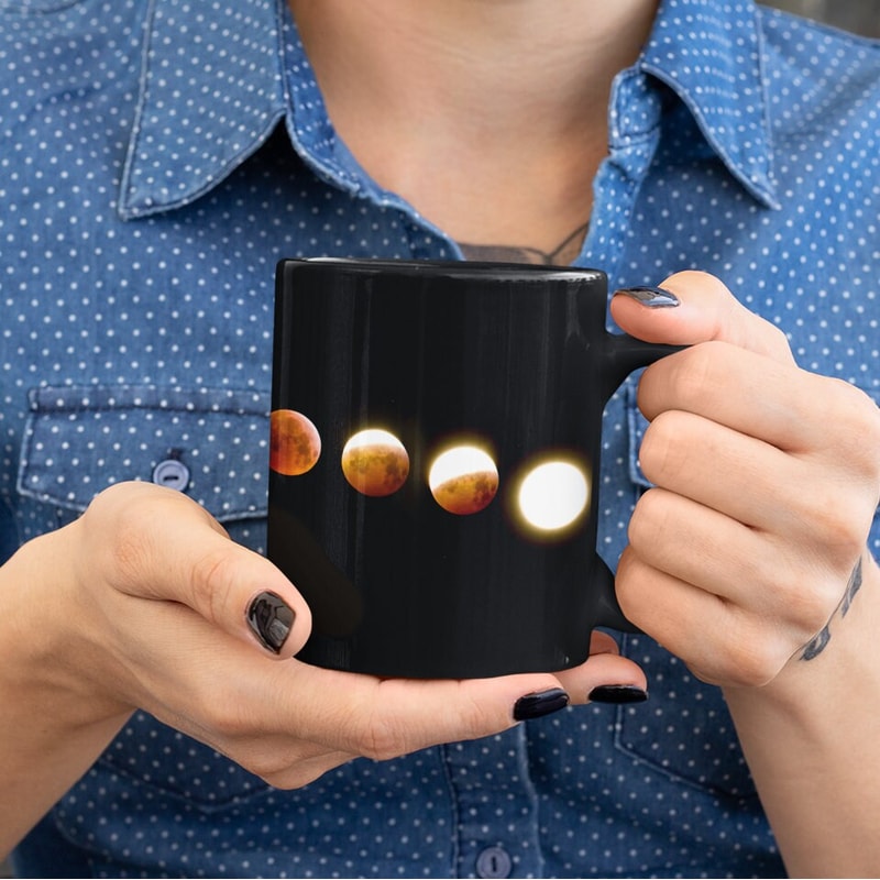 Moon and Sun Mug, Celestial Mug, Moon sun phases classic mug, sky mugs, moon phases, rising sun, dark goth mug, star coffee mug.jpg