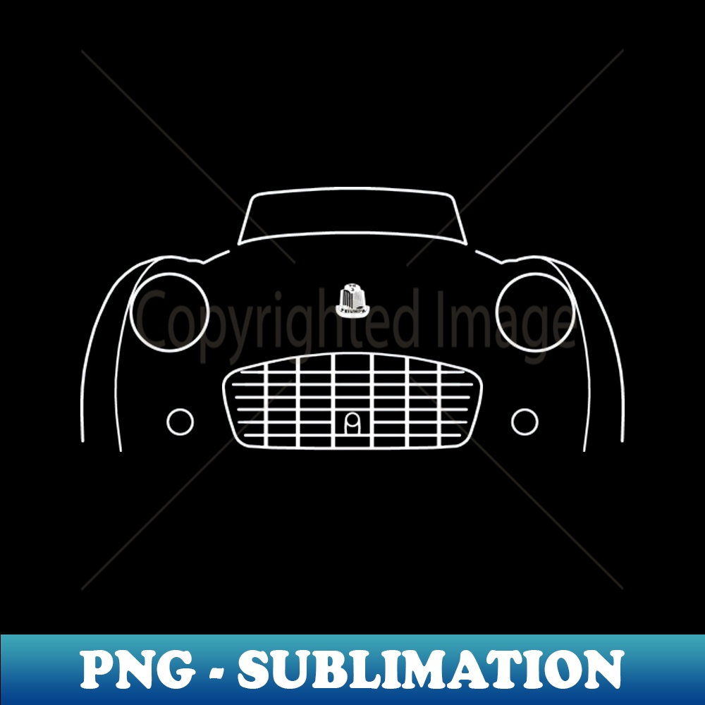 TJ-20231114-21436_Triumph TR3 pre-facelift classic 1950s British car outline graphic white 8046.jpg