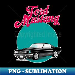 retro ford mustang black racing car - high-resolution png sublimation file - perfect for personalization