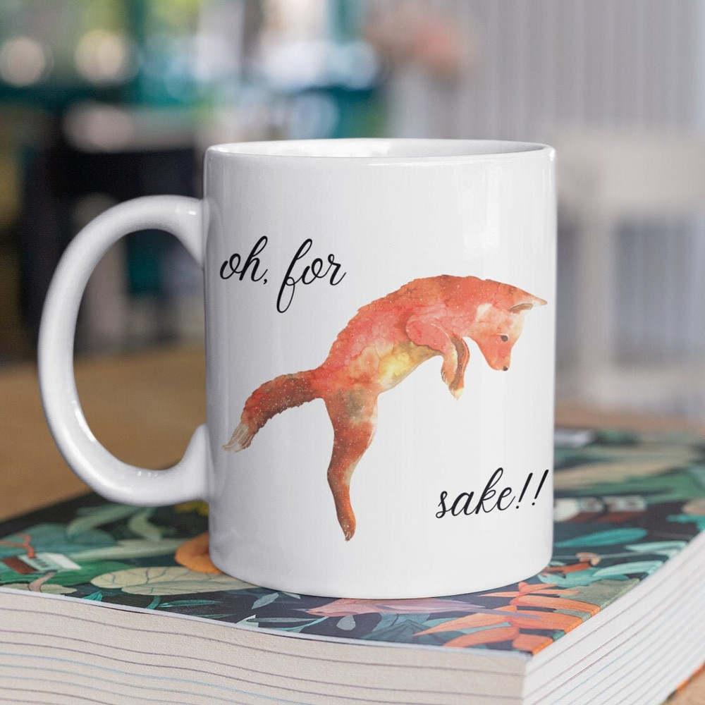 Oh, for fox sake!! Mug, Fox Mug, big coffee mug, big tea mug.jpg