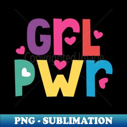 grl pwr - vintage sublimation png download - bold & eye-catching