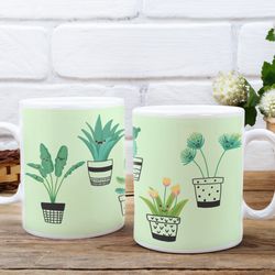 potted cacti cactus succulent plant mug cactus lover mug plant mug