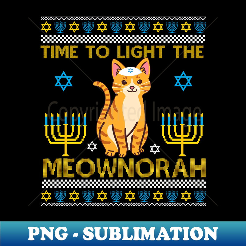 UV-20231114-13340_Light The Meownorah Jewish Cat Menorah Lover Ugly Chanukah Long Sleeve.jpg