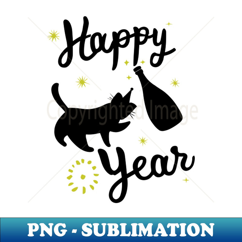 VD-20231114-9896_Happy Cat Year - Cat and Sparkling Wine Bottle Black Text 5002.jpg