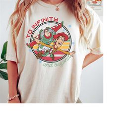 disney pixar toy story to infinity and beyond xmas shirt, toy story buzz lightyear and woody christmas lights shirt, toy