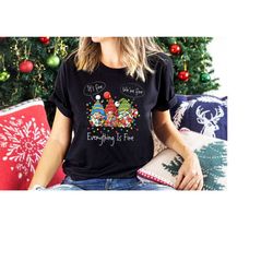 its fine were fine everything is fine shirt, christmas gnomes lights shirt, funny holiday shirt, christmas gnomes shirt,