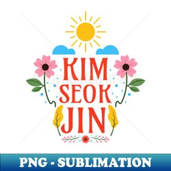 kim seokjin - floral bts army member jin kim seok-jin - sunny spring - premium png sublimation file - perfect for creative projects