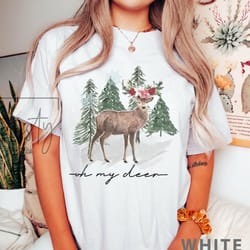 let it snow christmas t-shirt, holiday t-shirt, deer t-shirt, christmas t-shirt, holiday apparel, iprintasty christmas c