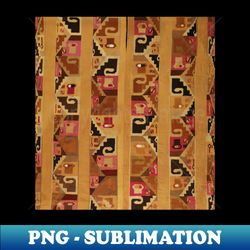 antique andean wari tunic from peru pink brown salmon geometric motifs - special edition sublimation png file - fashionable and fearless