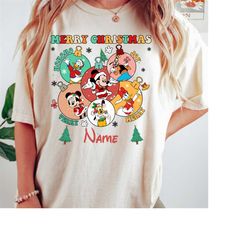 retro disney mickey and friends christmas custom shirts, mickey's very merry christmas party 2023 shirt, disneyland chri