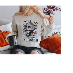 vintage disney stitch halloween shirt, stitch horror halloween shirt, stitch scary shirt, halloween family matching.