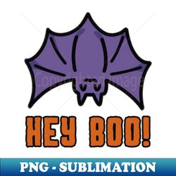 purple bat hey boo halloween - unique sublimation png download - bring your designs to life