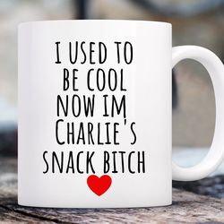 personalized i used to be cool now im a tiny canines snack bitch, dog mom mug, funny new mom coffee mug