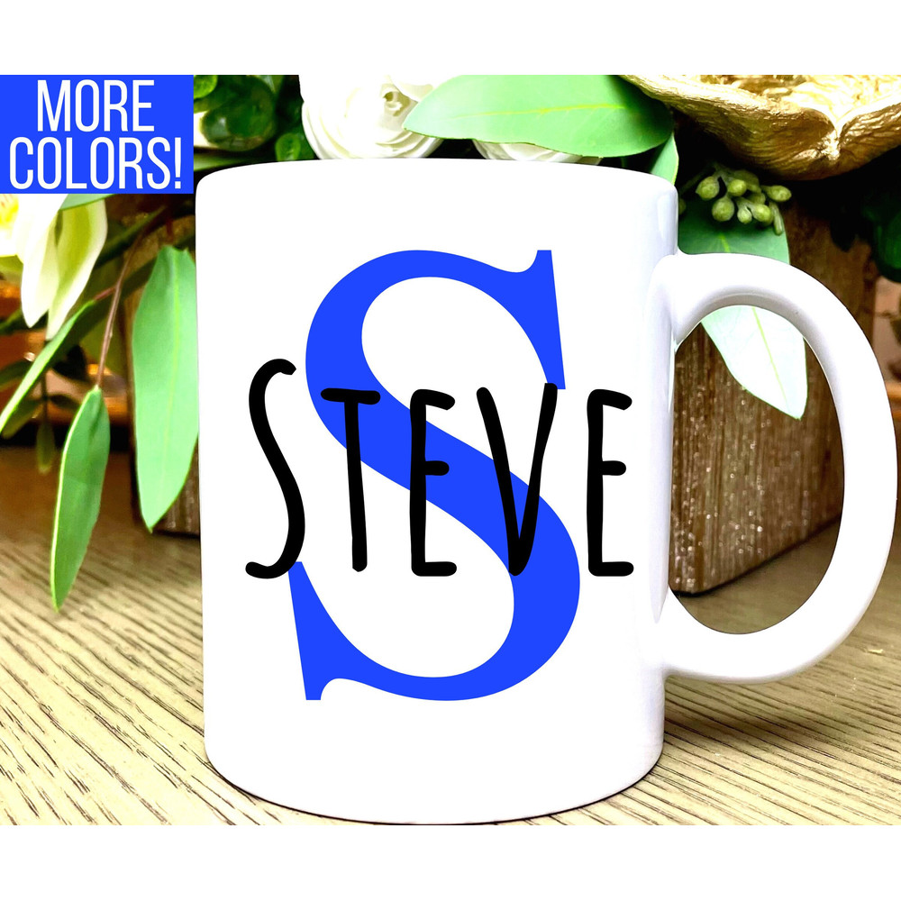 Personalized Mug for Men, Initial and Name Mug, Custom Name, Personalized Gift, Coffee Mug, Custom Mugs, Initial Mugs, Christmas, Wedding.jpg