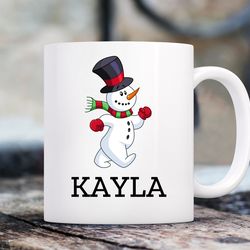 secret santa gift, snowman face mug, personalized hot chocolate mugs