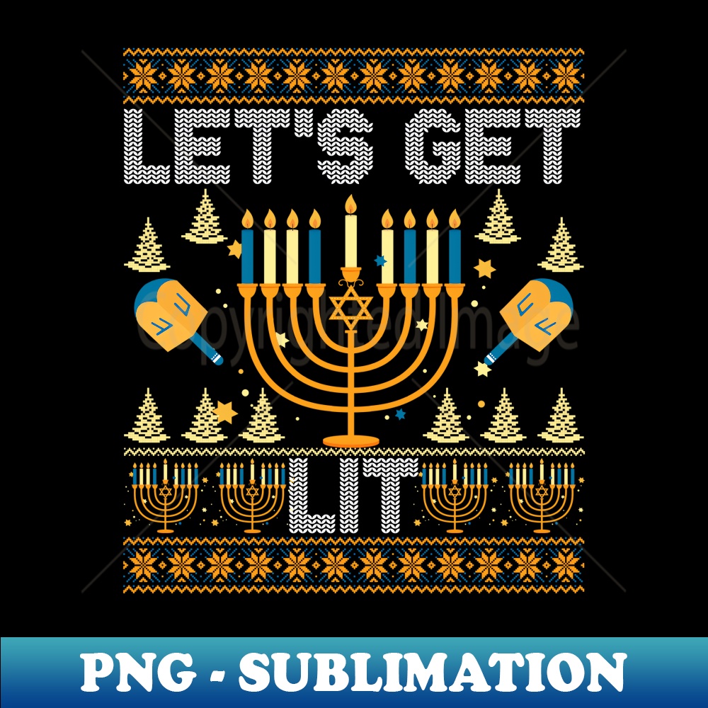 XD-20231114-8701_Funny Ugly Hanukkah Sweater Shirt Let's Get Lit Drinking Tee Long Sleeve.jpg