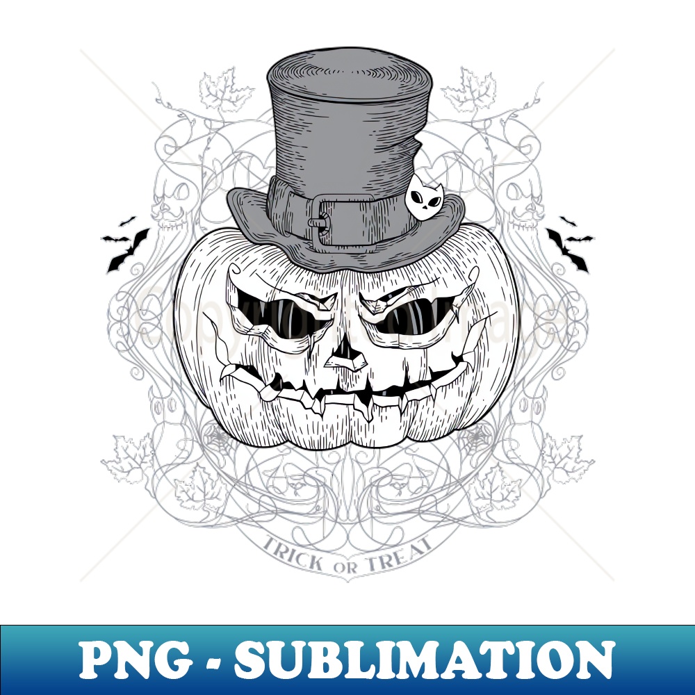 XS-20231114-9731_Halloween pumpkin original illustration black and white Jack o Lantern Trick or treat 7294.jpg