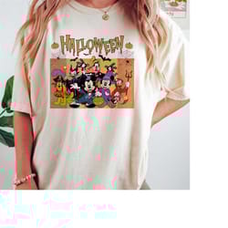 vintage mickey & co halloween shirt, disneyland halloween shirt, mickey and friends halloween, disney skeleton shirt, ha
