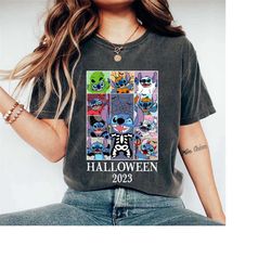 Vintage Disney Stitch Halloween Shirt, Stitch Halloween Pumpkin Shirt, Stitch Horror Halloween Shirt, Disney Skeleton Ha