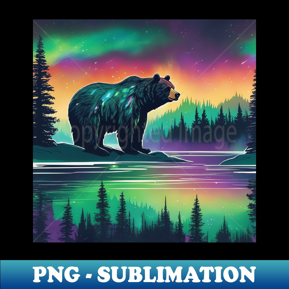 YU-20231114-3410_Brown Bear with Forest and Borealis Colorful Beautiful 6428.jpg