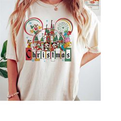 retro disneyland christmas shirt, mickey and friends christmas sweatshirt, christmas family shirt, disney holiday shirt