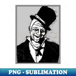 Gothic Sketch Portrait of Grock the King of Clowns - Signature Sublimation PNG File - Unleash Your Inner Rebellion
