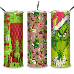 the grinch christmas 20/30 oz skinny tumbler png, grinch png, christmas 20oz tumbler wrap, christmas tumbler png